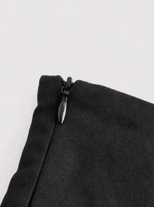 SHEIN MOD 蕾絲拼接連身褲 - 黑色 - 查看 3