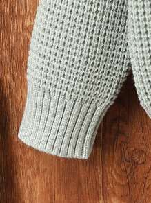 SHEIN 幼兒女孩圓領長袖毛衣 - 薄荷綠 - 查看 3