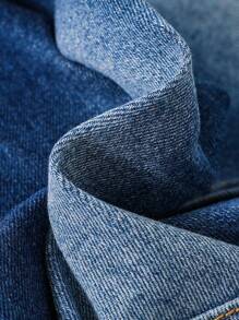 SHEIN Tween Boys' Ripped Frayed Blue Denim Shorts, For Spring And Summer - Dark Wash - View 5