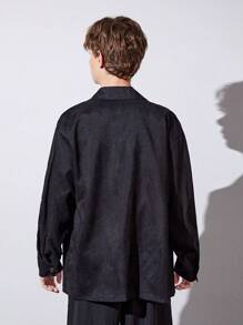 Teen Boys' Casual Loose Fit Stylish Shirt - Black - View 2