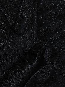 SHEIN Clasi Plus Size Wrap Top Asymmetric Hem Glitter Dress