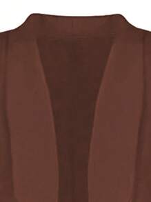 SHEIN Clasi Của phụ nữ Kích thước lớn Cape Không nút Áo vest - màu nâu - Xem 3