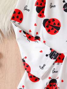 小女孩甲蟲與字母印花上衣和長褲套裝 - 彩色 - 查看 6