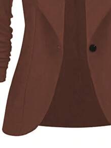 SHEIN Clasi Của phụ nữ Kích thước lớn Cape Không nút Áo vest - màu nâu - Xem 5