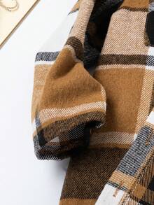 SHEIN Young Boys' Plaid Jacket And Pants Set, Long Sleeve - Multicolor - View 3