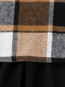 SHEIN Young Boys' Plaid Jacket And Pants Set, Long Sleeve - Multicolor - View 5