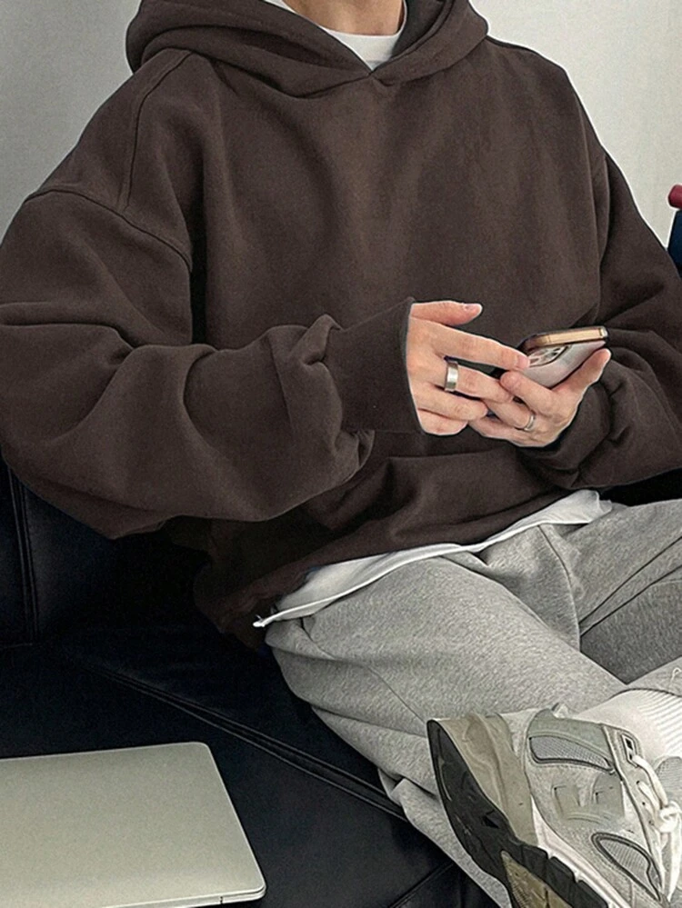 Men's Solid Color Hooded Casual Sweatshirt Fall,Winter