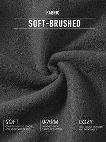 SHEIN EZwear Ladies' Character & Alphabet Print Thermal Lined Sweatshirt - Dark Grey - View 4