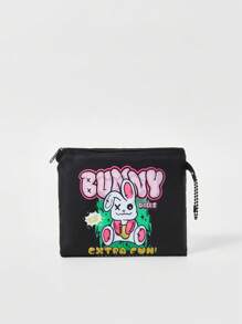 ROMWE Kawaii Hoạt hình Hình ảnh con thỏ &  chữ cái Túi mua sắm - Nhiều màu - Xem 2