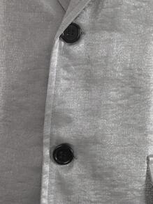 2pcs Teenage Boys' High-End Long Sleeve Suit Jacket And Comfortable Pants, Fashionable Formal Occasion Outfit In British Style For Autumn - Grey - View 7