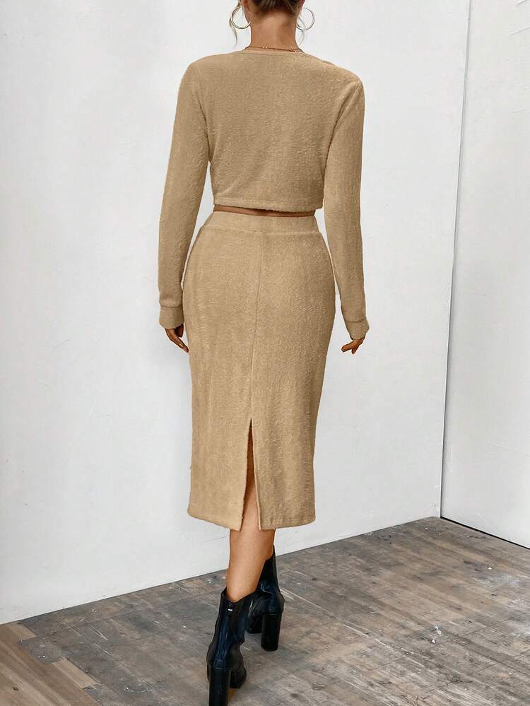 Women's Basic Plush Two-piece Set