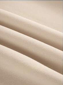 SHEIN EZwear 女士标语印花保暖衬里运动衫 - 杏色 - 查看 5