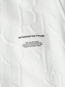 GENTILAND 男士針織休閒運動長褲,字母印花設計 - 白色 - 查看 4