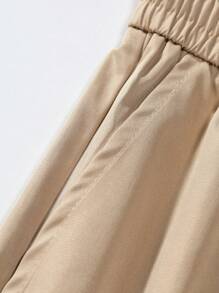 Manfinity Hypemode 男式伞兵工装裤 - 卡其色 - 查看 6