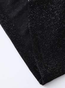 SHEIN Clasi Plus Size Wrap Top Asymmetric Hem Glitter Dress