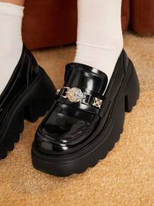 SheIn MOD 女士厚底平底鞋 - 黑色 - 查看 3