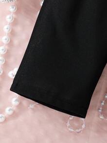 女孩春秋季優雅復古套裝 - 黑色 - 查看 8