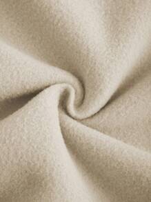 SHEIN EZwear Của phụ nữ áo có mũ Lông cừu Áo nỉ Với Lá thư Và Teddy In Gấu - Màu be - Xem 3