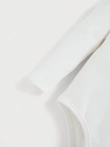 SHEIN 男宝宝彼得潘领长袖连体衣、圆领背心、裤子三件套 - 酒紅色 - 查看 5