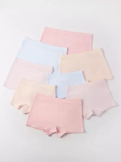女孩糖果色基本休闲内衣，多件装