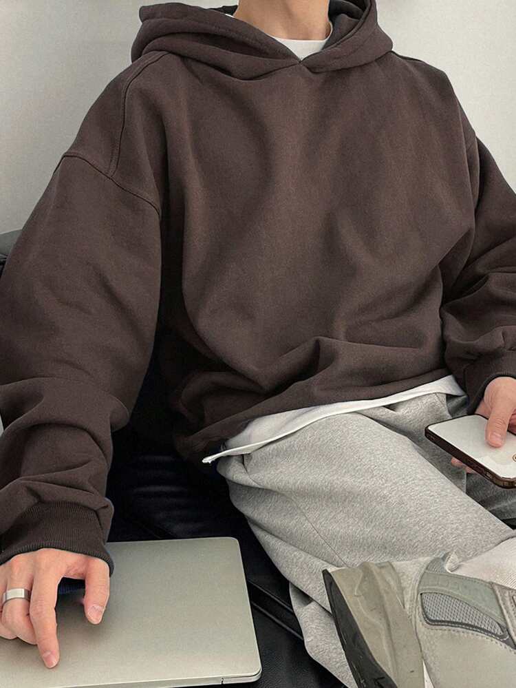 Men's Solid Color Hooded Casual Sweatshirt Fall,Winter