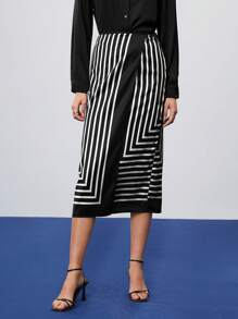Maija High Waist Striped Skirt