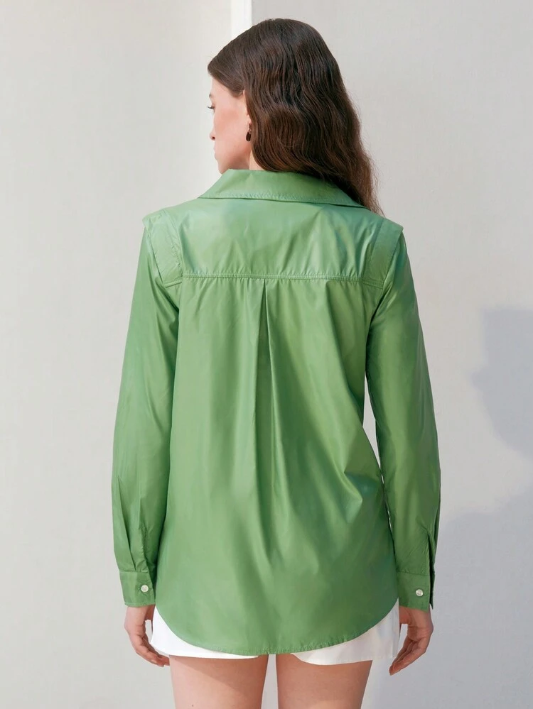 Women's Solid Color Double-Headed Zipper Shirt Fall Cloth For Women