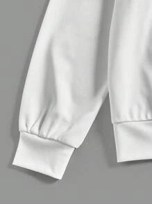 Muchica Knitted Set For Women: Graffiti Print Hoodie And Sweatpants, With Luminous Design - White - View 3