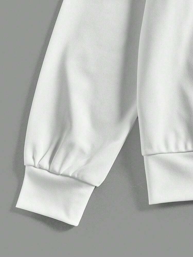 Muchica 女性針織套裝:塗鴉印花連帽衣和運動長褲,帶發光設計 - 白色 - 查看 3