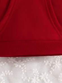 Baby Girls' Long Sleeve Heart Printed Hoodie Set For Spring And Autumn - Red - View 8