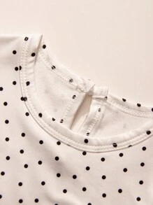 春秋新款韓版嬰兒舒適長袖連身衣,優雅嬰兒連身衣 - 白色 - 查看 6