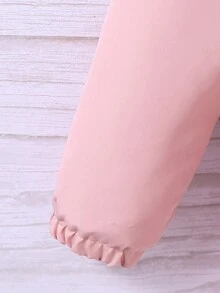 Áo khoác độn có mũ trùm đầu dành cho nữ tuổi teen có dây rút ở eo và cổ áo, kèm túi đựng - Màu Hồng  San hô - Xem 7