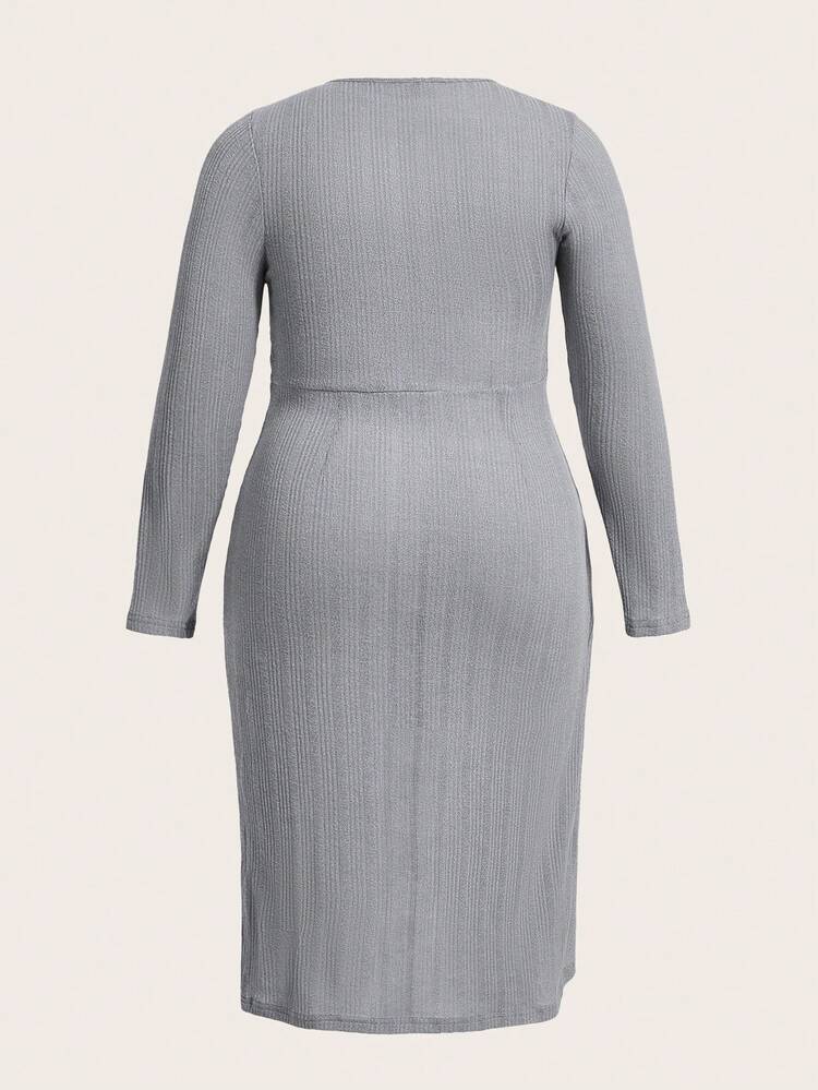 Plus Twist Front Wrap Hem Dress