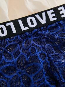 5pcs/Set Love Lace Trim Thong Panties - Multicolor - View 5