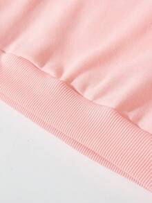 Women's Casual Fashionable Cartoon Bear Printed Hooded Sweatshirt And Pants Set For Family Matching Outfits, Mommy And Me Style (4 Sets Are Sold Separately) - Pink - View 5