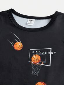 SHEIN 男童休閒無袖運動上衣，印花圖案設計 - 彩色 - 查看 4