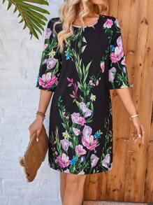 EMERY ROSE Floral Print Vacation Dress - Multicolor - View 5