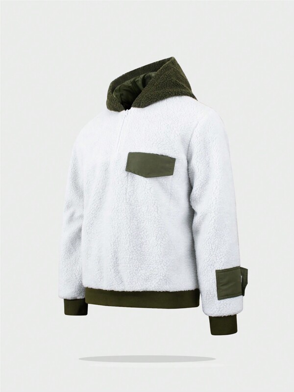 In My Nature In My Nature Herren-outdoor-fleecejacke Mit Kapuze In Kontrastfarbe