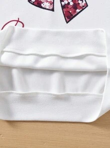 Sparklyn Tween Girl 2pcs Shiny Glitter Bowknot Long Sleeve Sweatshirt And Pants Set - Burgundy - View 7