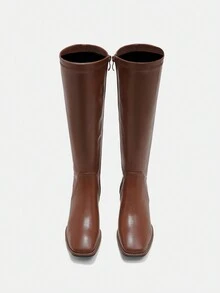SheIn BIZ Women's Fashionable Over-the-knee Boots - Brown - View 6