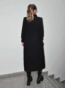 SHEIN ICON Cardigan Largo De Un Solo Color