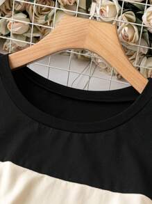 SHEIN LUNE Plus Size Leopard Print Color Block T-Shirt Graphic Cheetah Print Women Tee Top For Summer - Multicolor - View 3