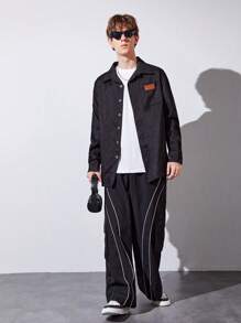 Teen Boys' Casual Loose Fit Stylish Shirt - Black - View 4