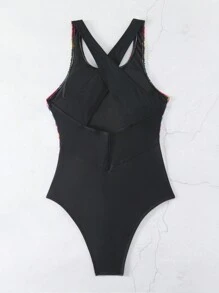 SHEIN Swim Summer Printed One Piece Swimsuit - Multicolor - View 5