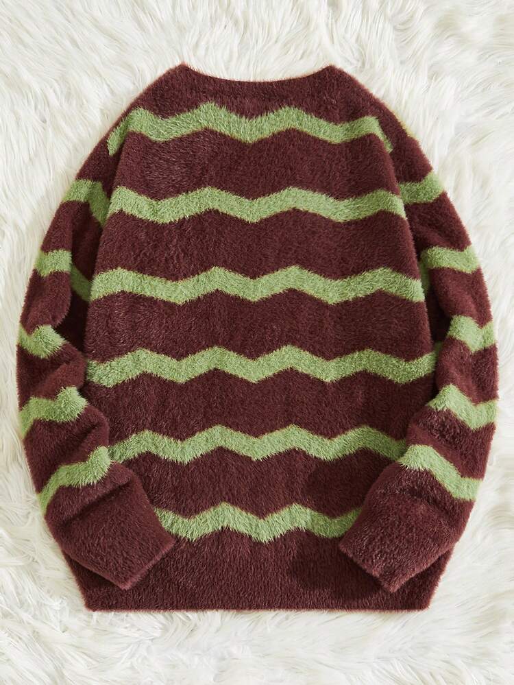 Men Chevron Pattern Sweater
