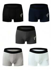 Men's Cross Printed Boxer Briefs (5pcs) - Multicolor - View 5