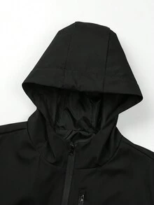 男士拉鍊運動外套 - 黑色 - 查看 3