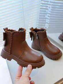 女童靴子,時尚公主靴 - 棕色 - 查看 3