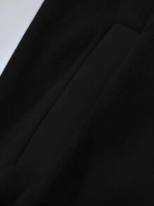 Manfinity Campus Court 男士长袖字母印花纽扣棒球夹克，秋季款 - 黑色 - 查看 3