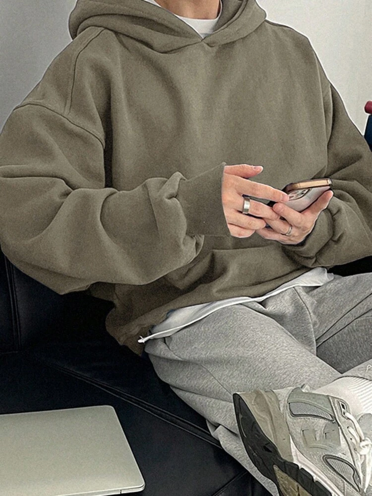 Men's Solid Color Hooded Casual Sweatshirt Fall,Winter